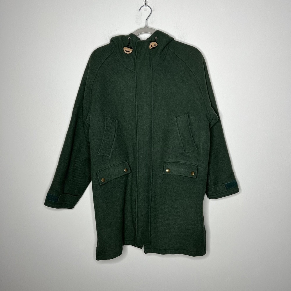 Vintage Woolrich Coat Womens Large Hooded Wool Lined Parka Button Jacket 90s